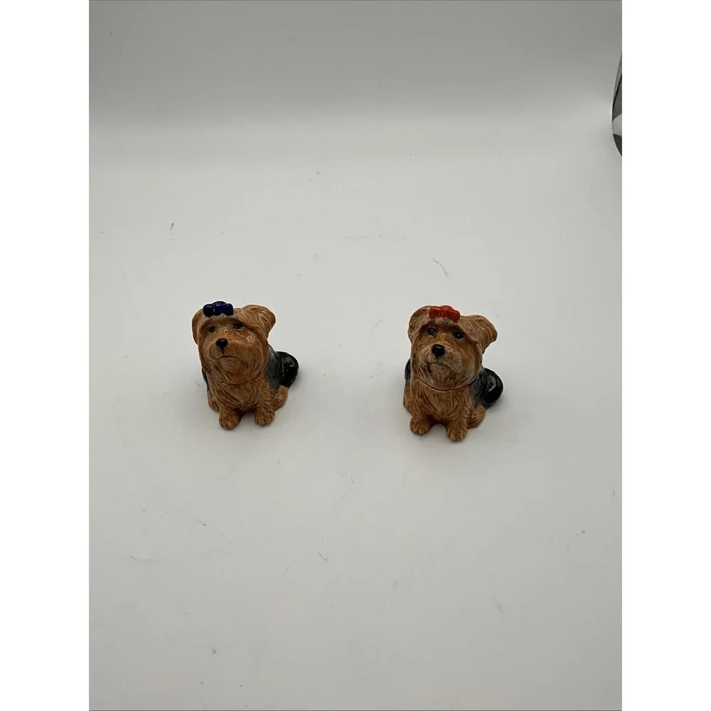 Kevin Francis Face Pots Lexie the Yorkie 2pc Yorkshire Terrier Trinket Pots